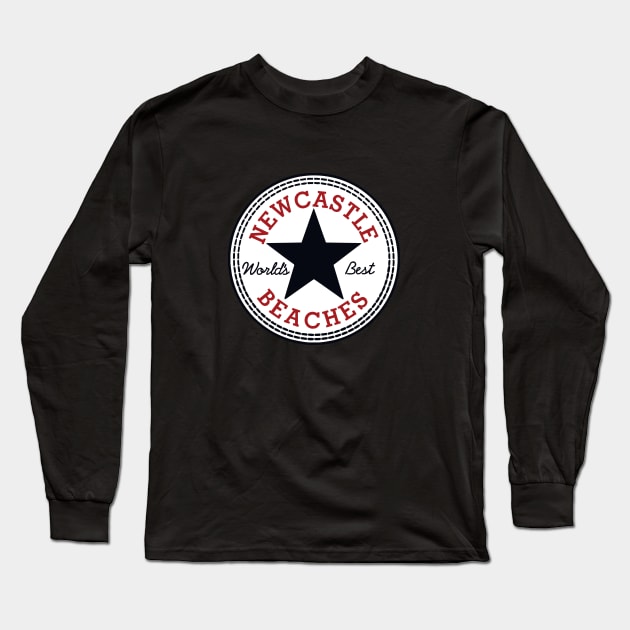 Newcastle Beaches Long Sleeve T-Shirt by drummingco